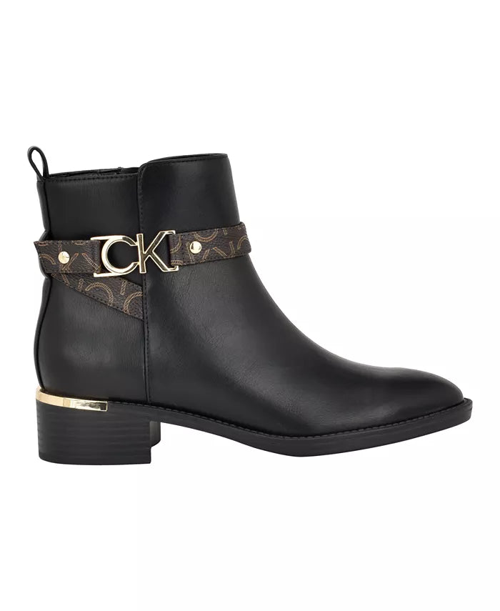 Women'S Dhara Logo Strap Block Heel Booties