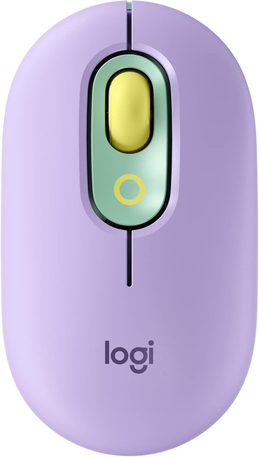 Logitech POP belaidė pelytė Mouse, Wireless Mouse with Customizable Emojis, Silenttouch Technology, Precision/Speed Scroll, Compact Design, Bluetooth, Multi-Device, OS Compatible - Daydream Mint