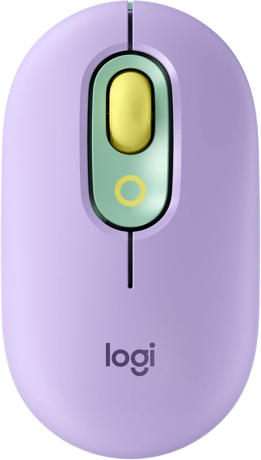 Logitech POP belaidė pelytė Mouse, Wireless Mouse with Customizable Emojis, Silenttouch Technology, Precision/Speed Scroll, Compact Design, Bluetooth, Multi-Device, OS Compatible - Daydream Mint