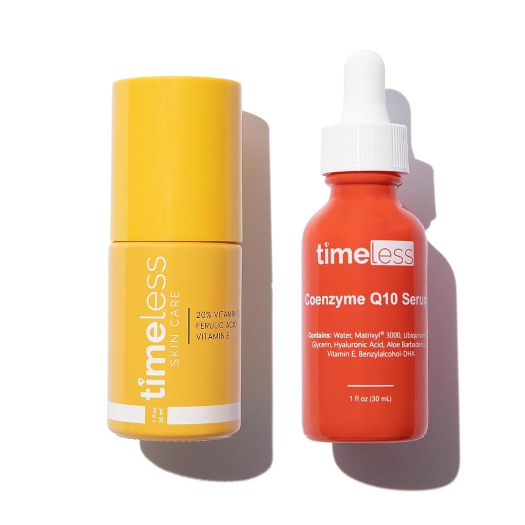 Timeless Vitamin C Serum + Ferulo Rūgštis ir Acid ir Kofermentas Q10 Serumų rinkinys