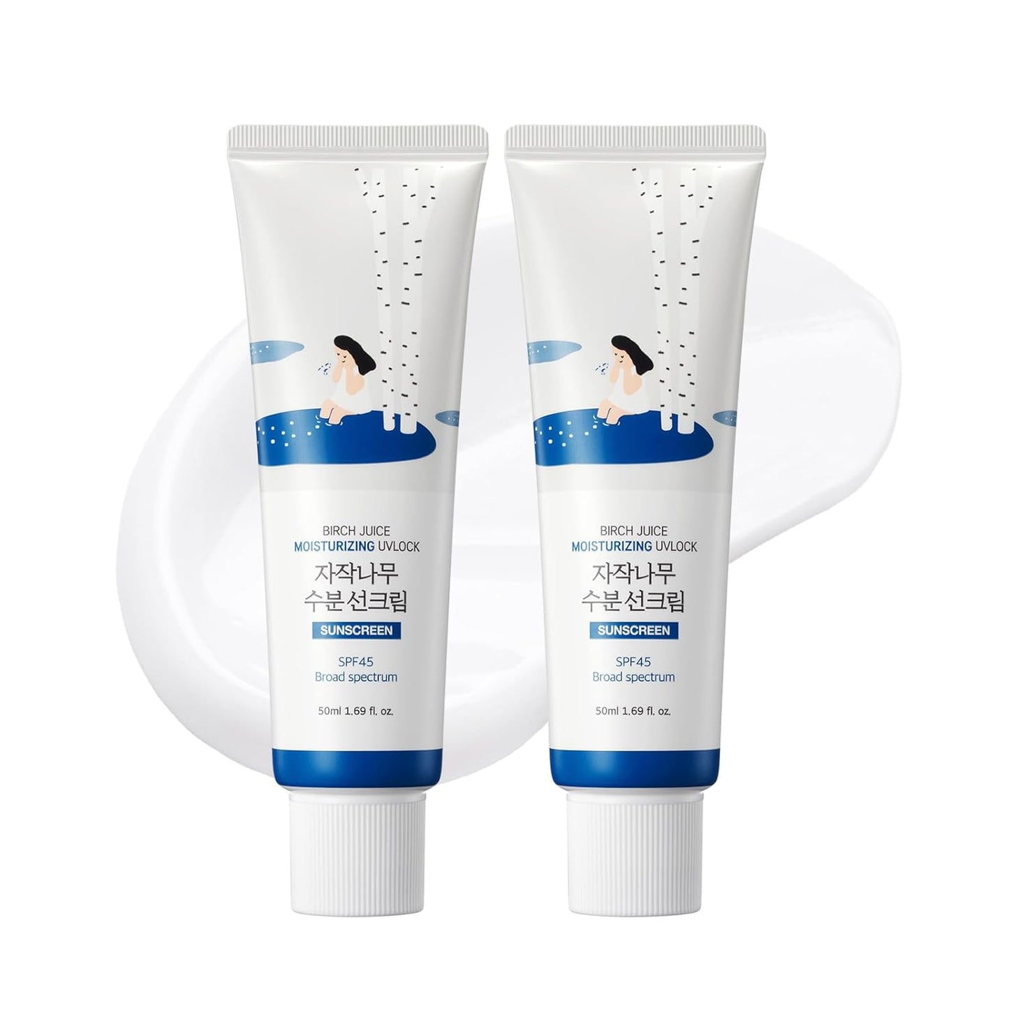 ROUND LAB Birch Juice drėkinamasis kremas nuo saulės SPF 45, 50 ml