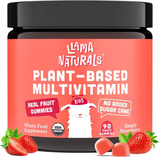 Llama Naturals Real Fruit Gummy Vitamins for Kids, No Added Sugar Cane