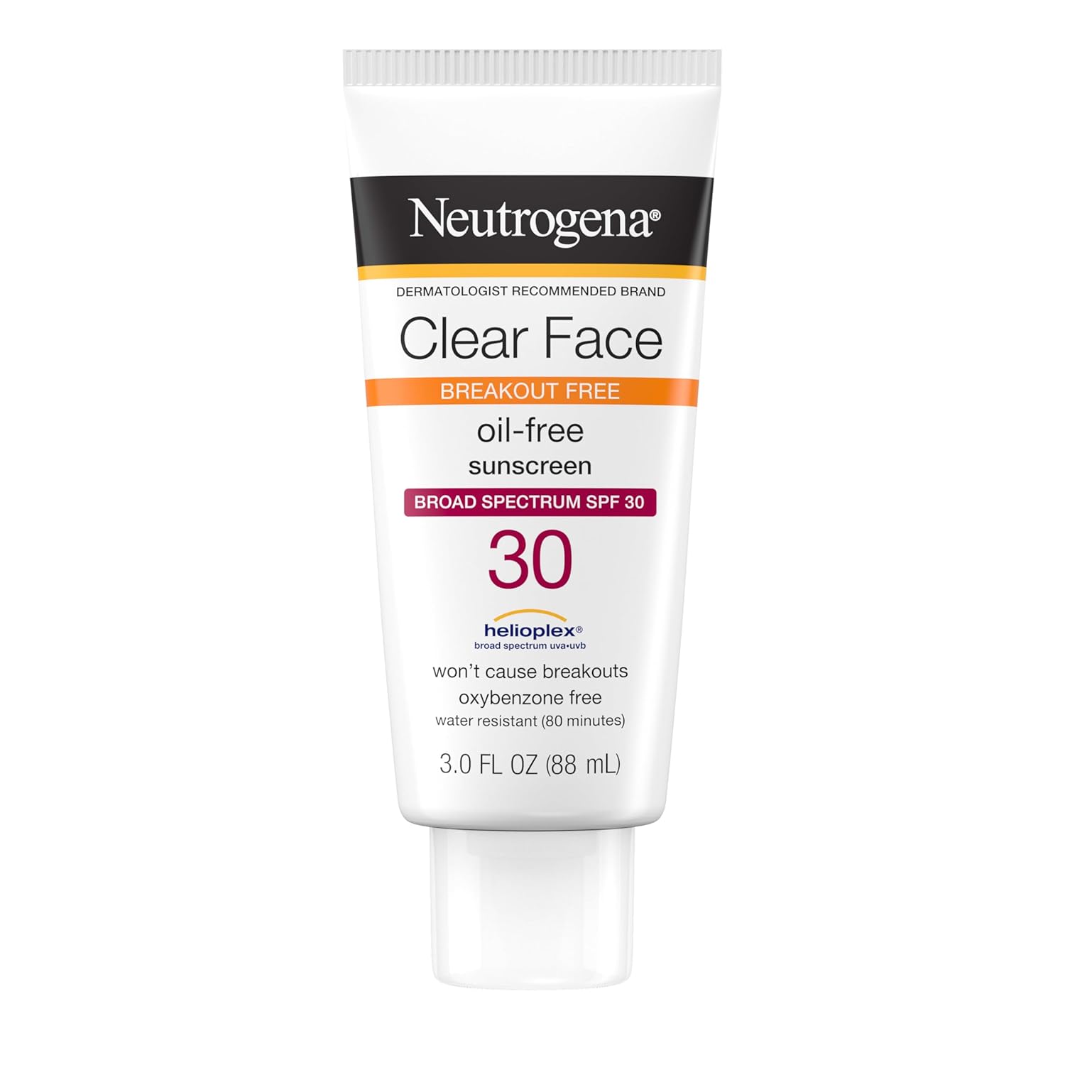 Neutrogena Clear Face apsauginis nuo saulės losjonas į spuogus linkusiai odai, SPF 30