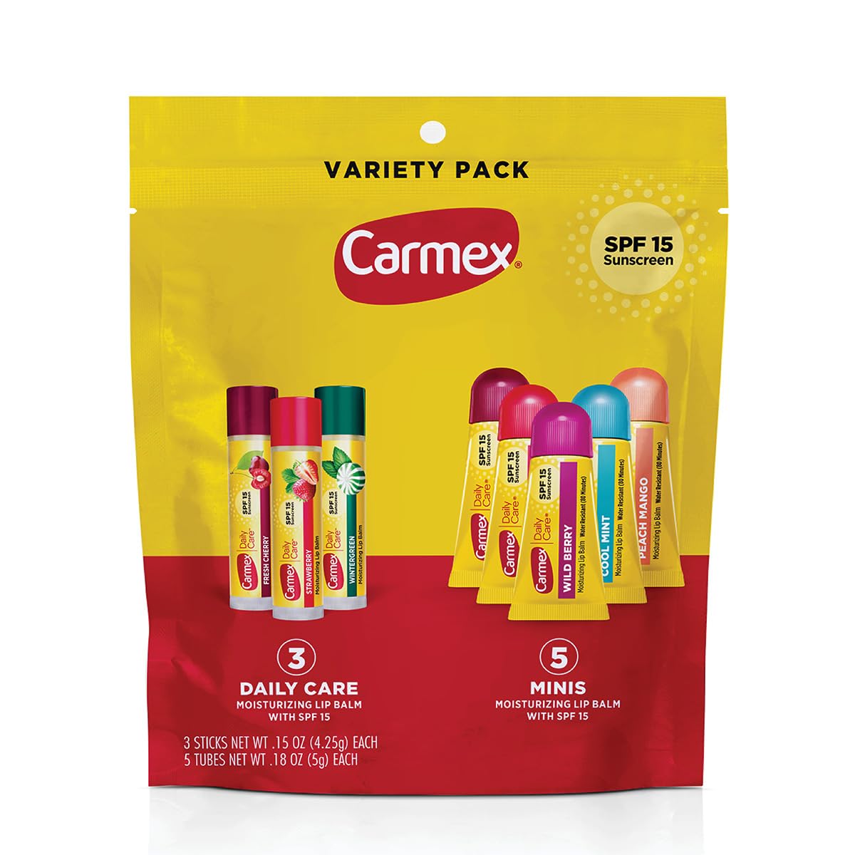 Carmex lūpų priežiūros priemonių rinkinys, 8 vnt.