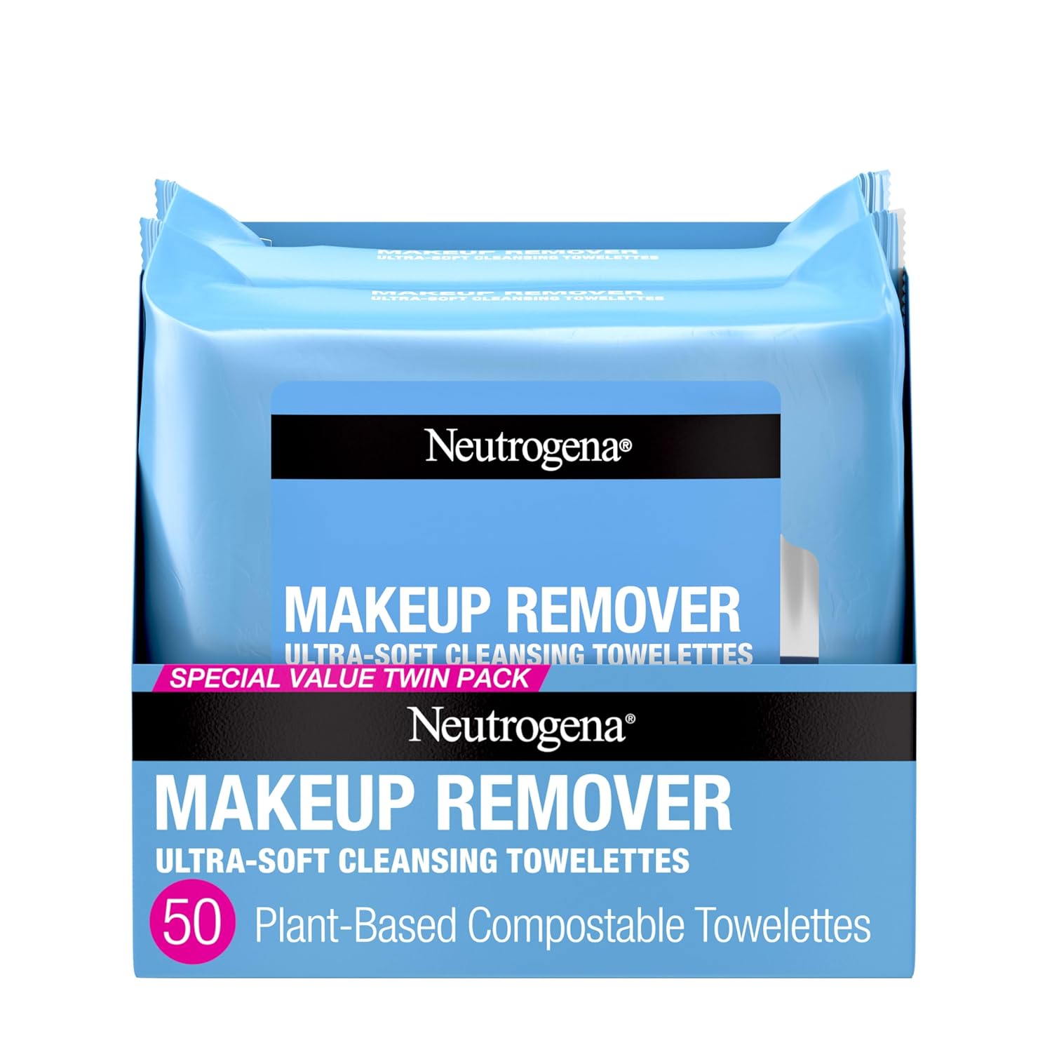 Neutrogena makiažo valymo servetėlės, 2x25 vnt
