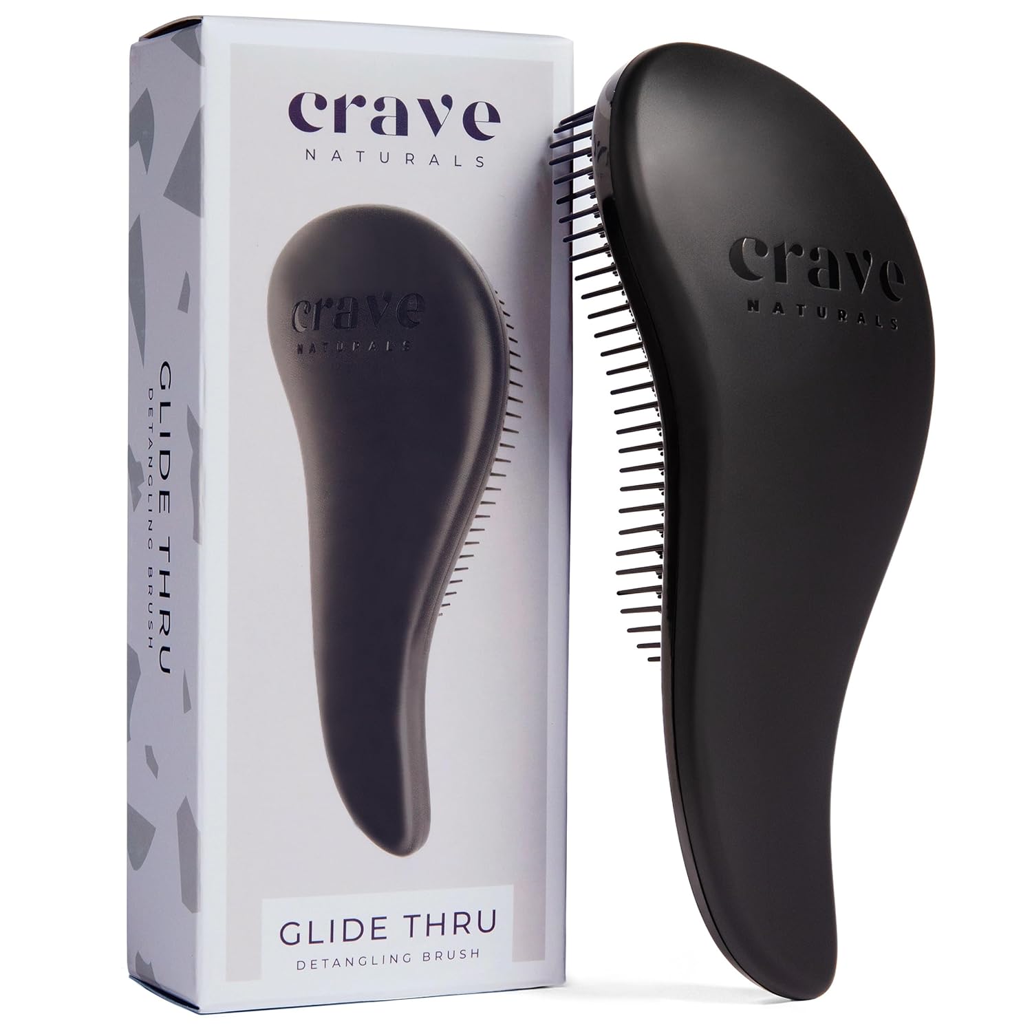 Crave Naturals Glide Thru Detangling Brush for Adults & Kids Hair