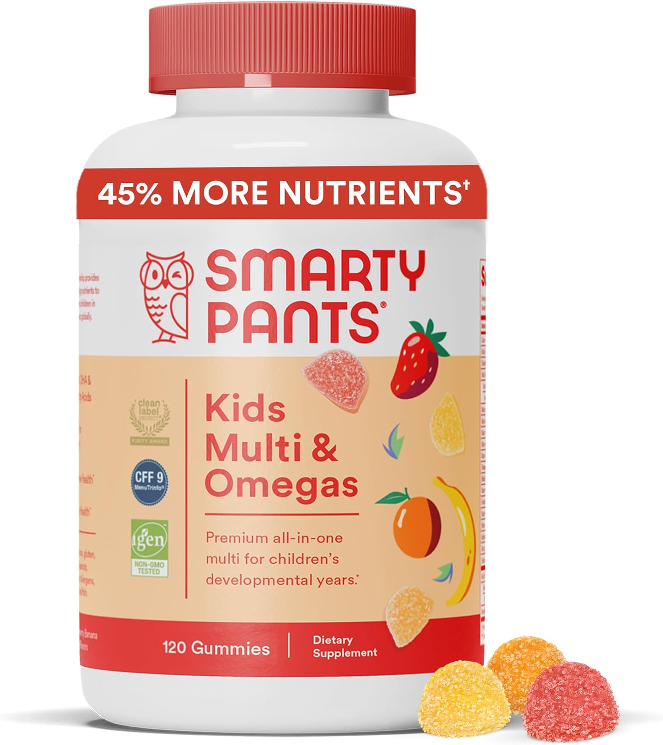 Smartypants Kids Multivitamin Gummies: Omega 3 Fish Oil (EPA/DHA), Vitamin D3, C, Vitamin B12, B6, Vitamin A, K & Zinc