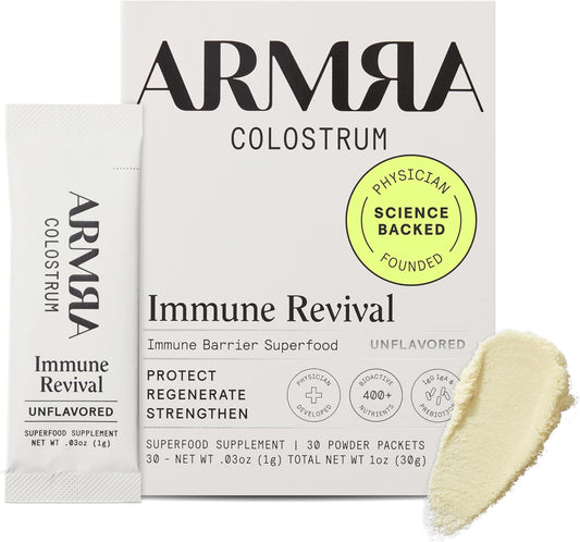 ARMRA Colostrum™ milteliai | Be skonio | Žarnyno sveikata ir pilvo pūtimas | Oda ir plaukai | Imunitetas | Be keto, be glitimo ir riebalų