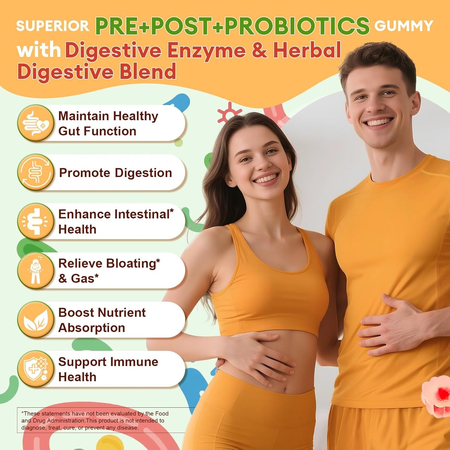 5-IN-1 probiotikai prebiotikai postbiotikai guminukai be cukraus