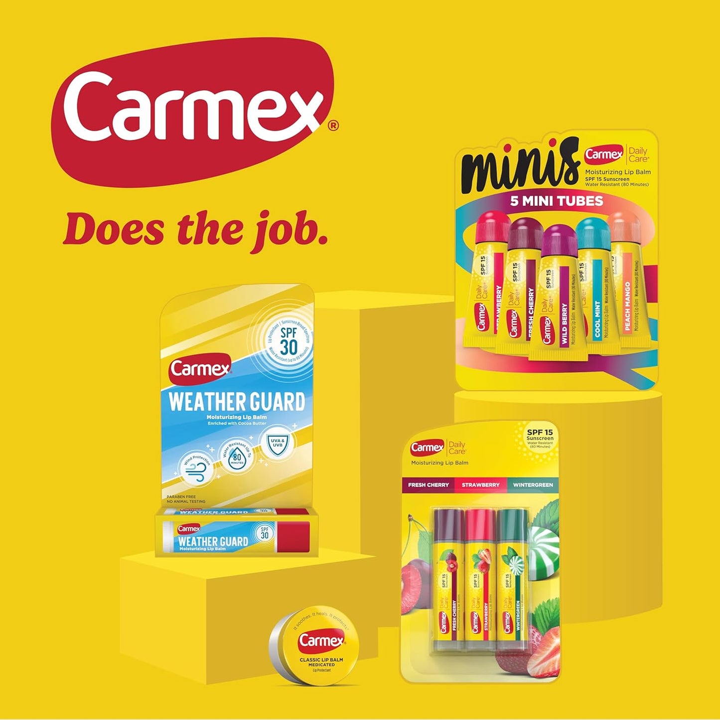 Carmex lūpų priežiūros priemonių rinkinys, 9 vnt.