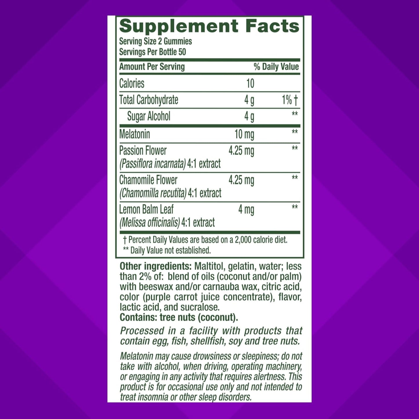 Vitafusion Max Strength 10 Mg Melatoninas