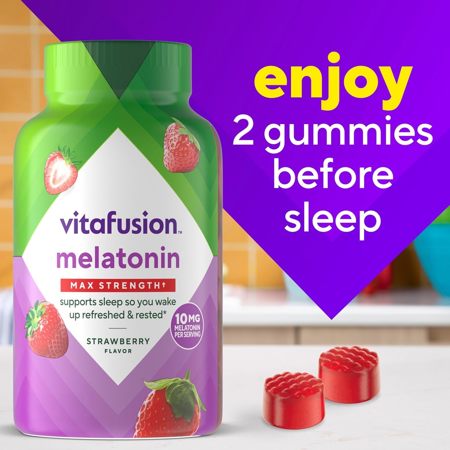 Vitafusion Max Strength 10 Mg Melatoninas