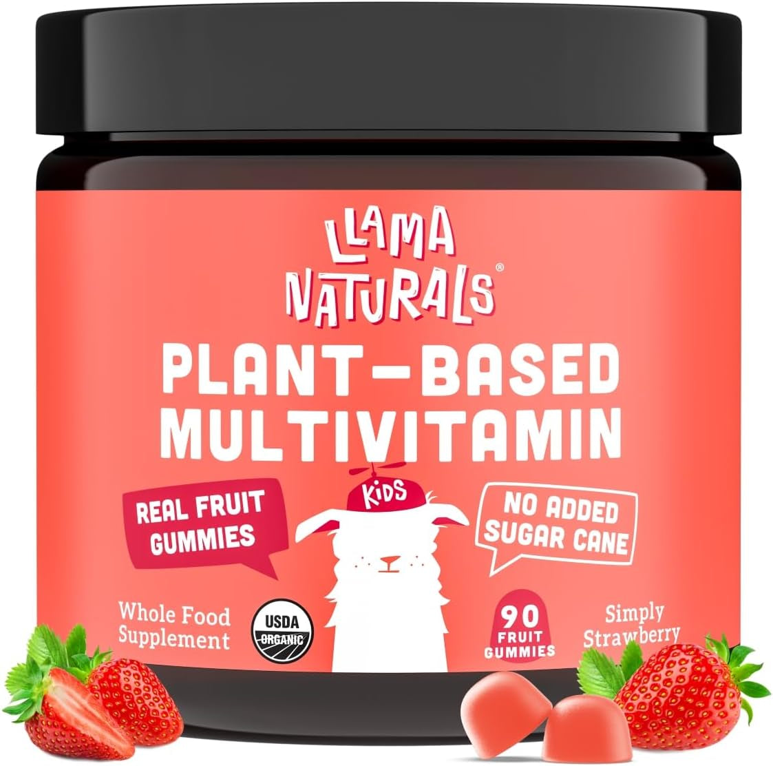 Llama Naturals Real Fruit Gummy Vitamins for Kids, No Added Sugar Cane