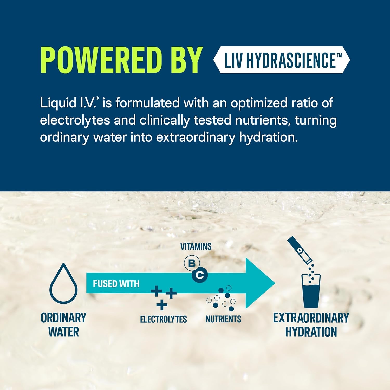 Liquid I.V. Hydration Multiplier elektrolitų gėrimo milteliai, hidratacijos palaikymui, 16 vienkartinių pakelių