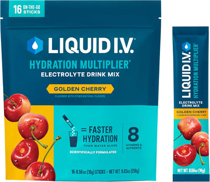 Liquid I.V. Hydration Multiplier elektrolitų gėrimo milteliai, hidratacijos palaikymui, 16 vienkartinių pakelių