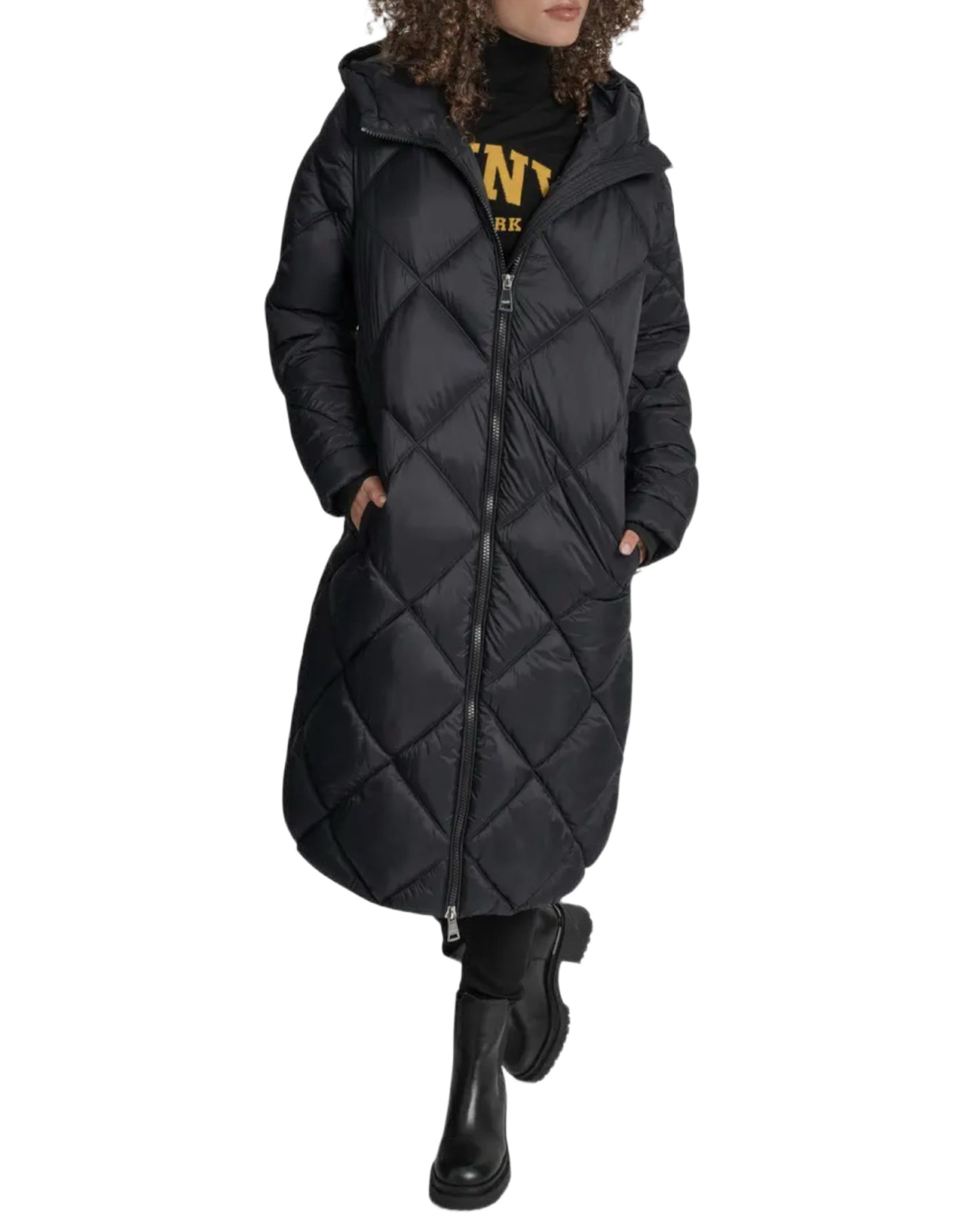 DKNY Diamand quilted long coat