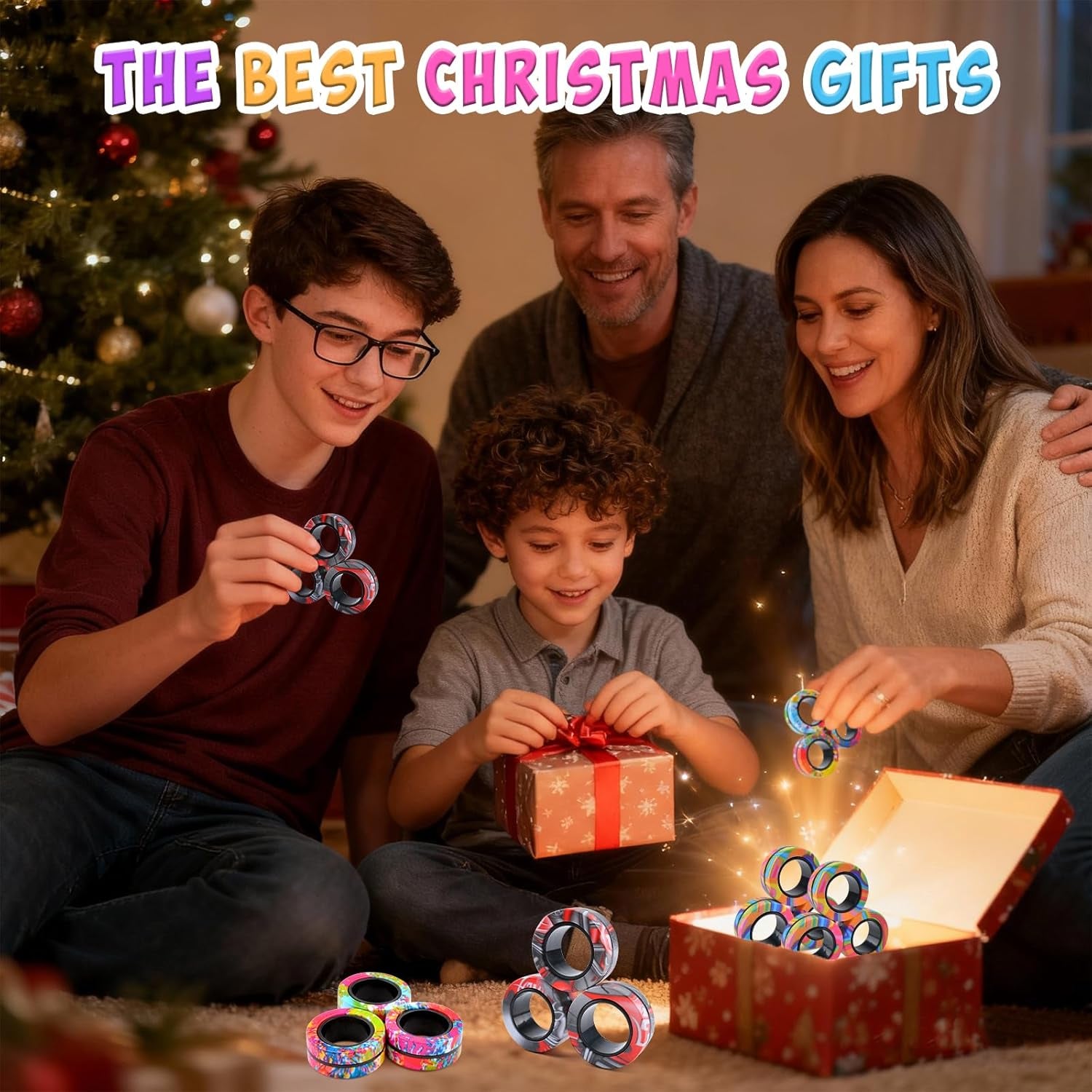 Cevioce 9 vnt. magnetinių žiedų fidget rinkinys