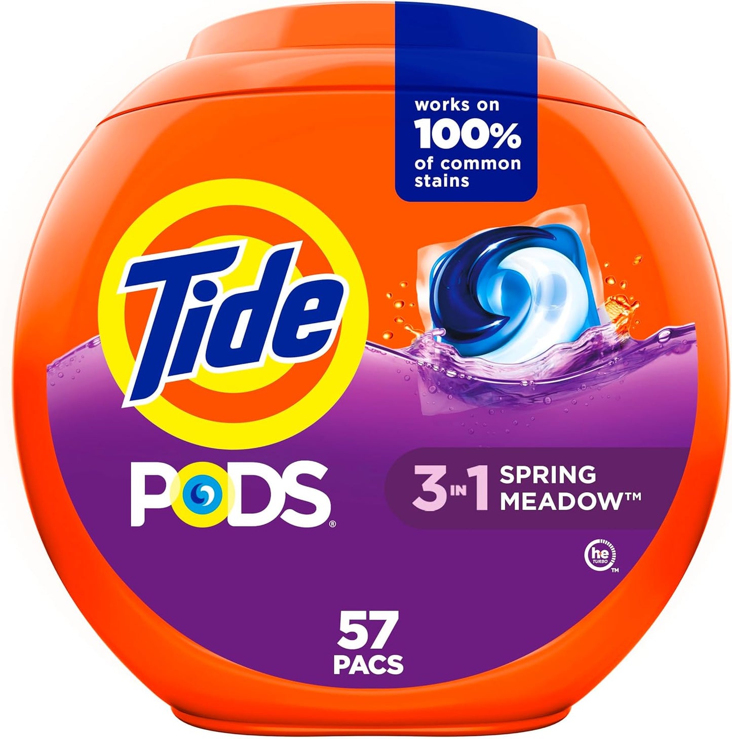 Tide PODS 3 viename skalbimo kapsulės – dėmių valiklis, kvapų neutralizatorius ir spalvų apsauga, 42 vnt.