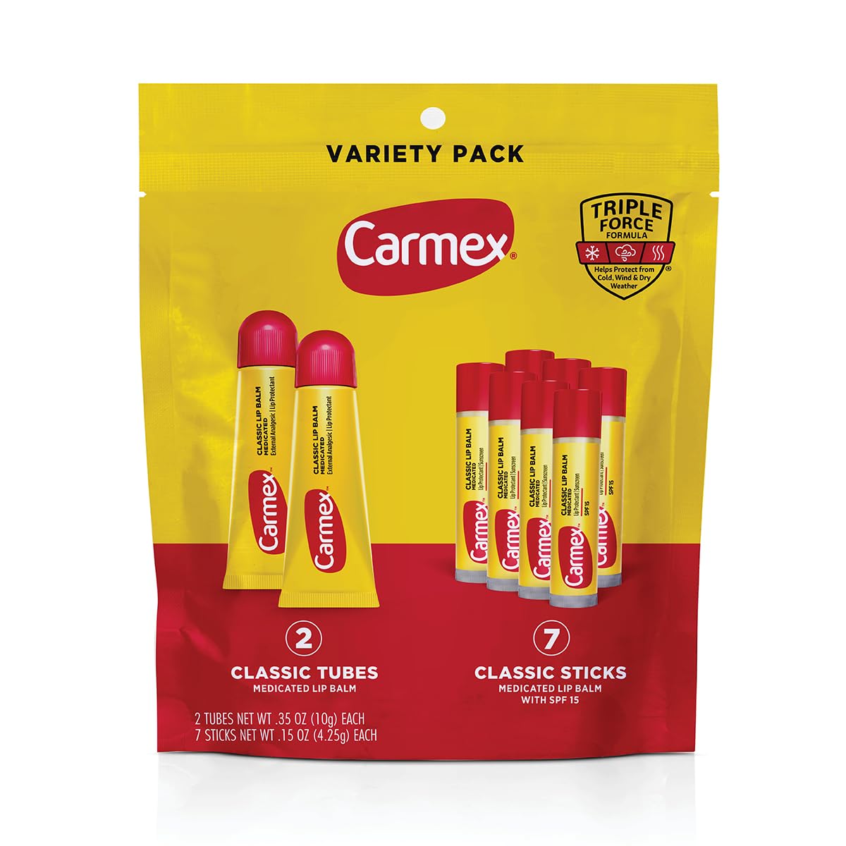 Carmex lūpų priežiūros priemonių rinkinys, 9 vnt.