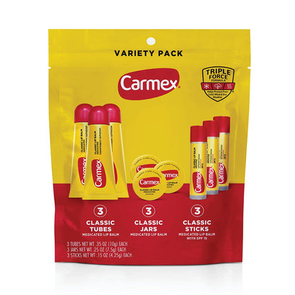 Carmex lūpų priežiūros priemonių rinkinys, 9 vnt.