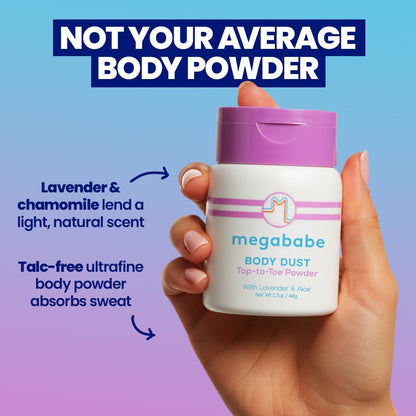 Megababe Body Dust prakaitą sugerianti kūno pudra