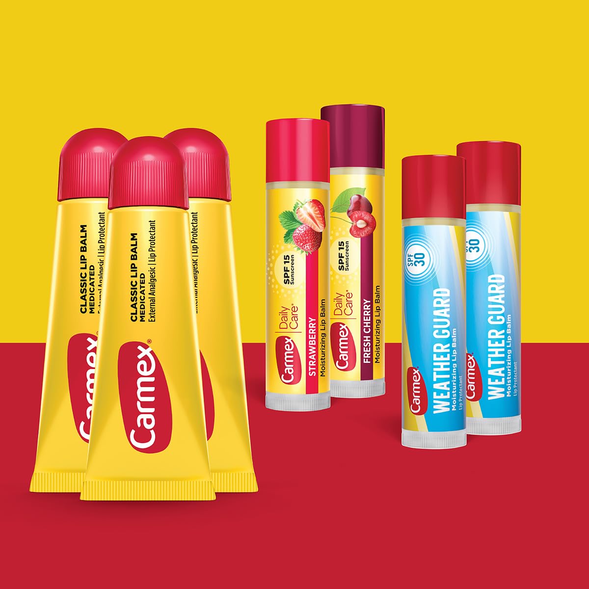 Carmex drėkinamųjų lūpų balzamų rinkinys, 7 vnt.