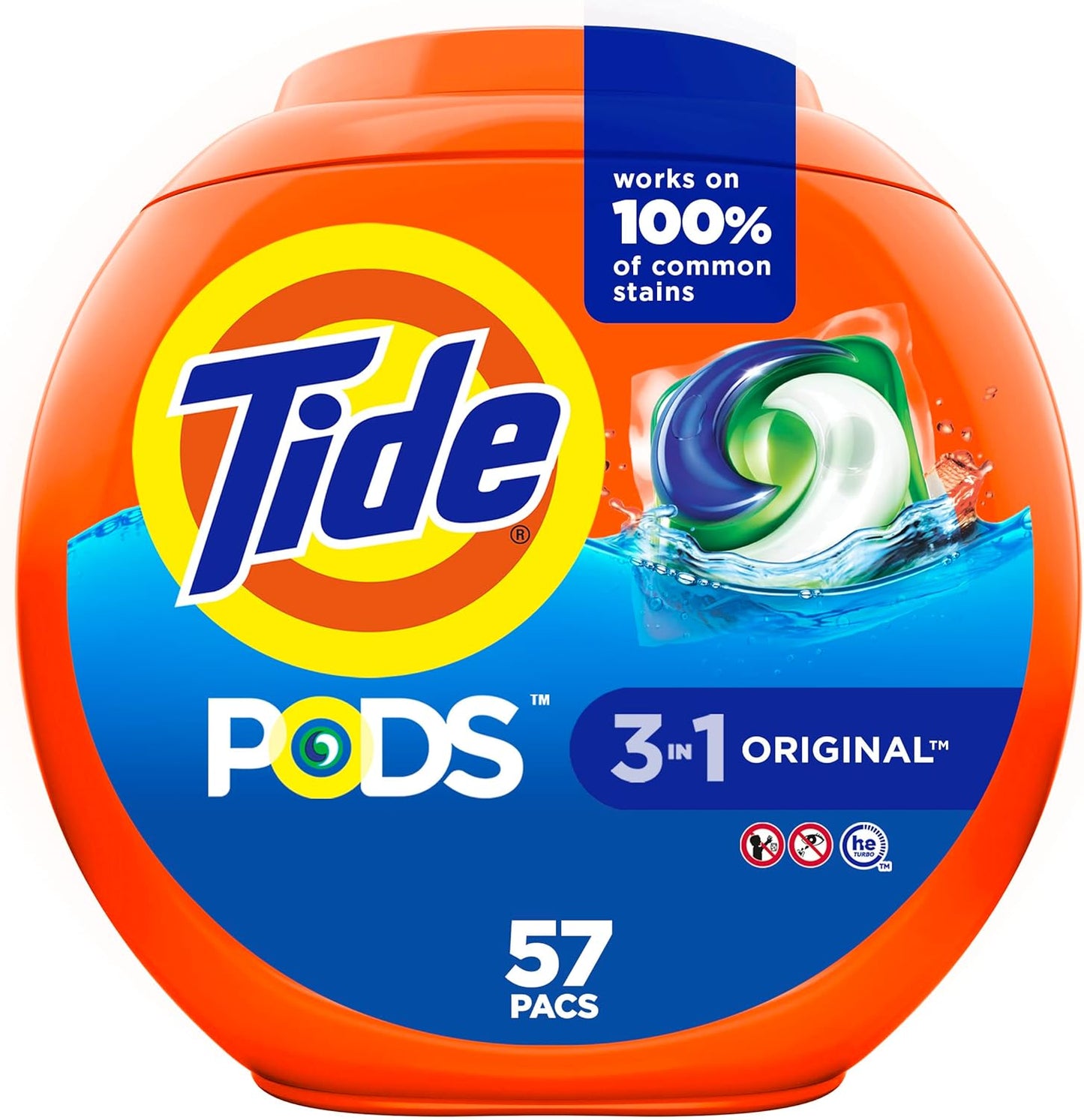 Tide PODS 3 viename skalbimo kapsulės – dėmių valiklis, kvapų neutralizatorius ir spalvų apsauga, 42 vnt.