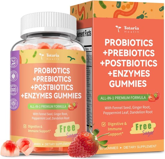 5-IN-1 probiotikai prebiotikai postbiotikai guminukai be cukraus