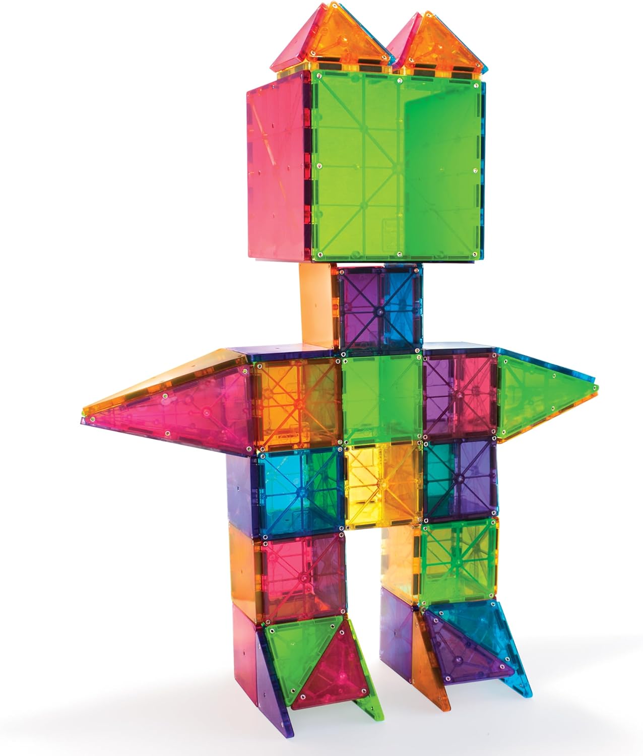 MAGNA-TILES magnetinių konstruktorių rinkinys kūrybiškam STEM mokymuisi, 100 vnt.