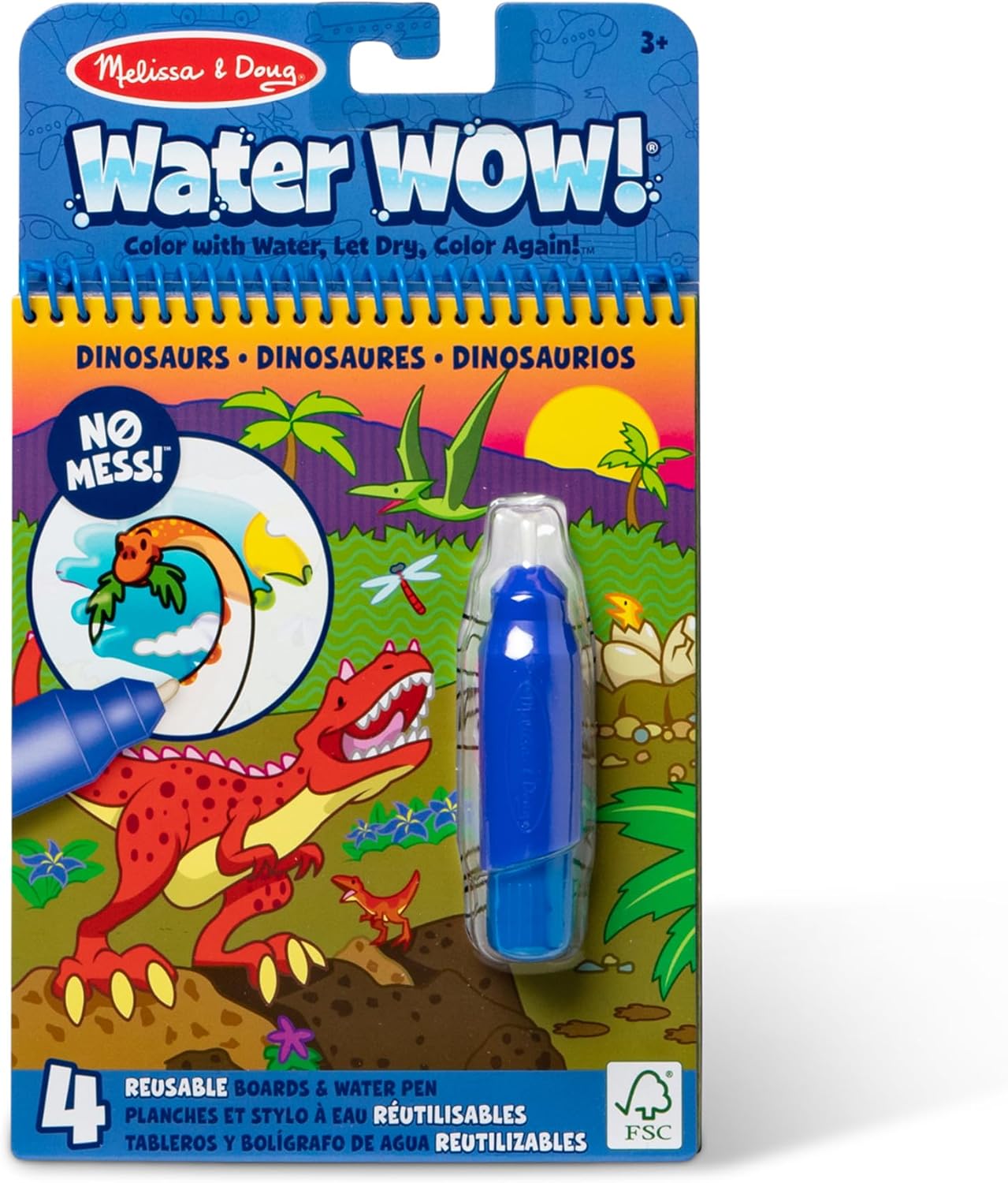 Melissa & Doug on the Go Water Wow! Daugkartinio naudojimo spalvinimo knygelė su vandens rašikliu vaikams