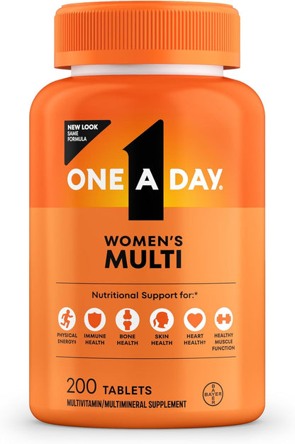 One A Day moterų multivitaminai su biotinu, kalciu, folio rūgštimi, geležimi ir cinku, 200 tablečių