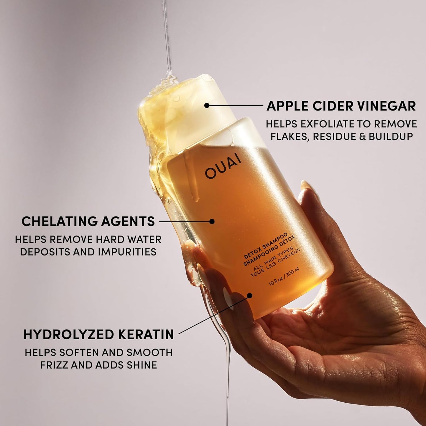 OUAI Detox giliai valantis šampūnas, 300 ml