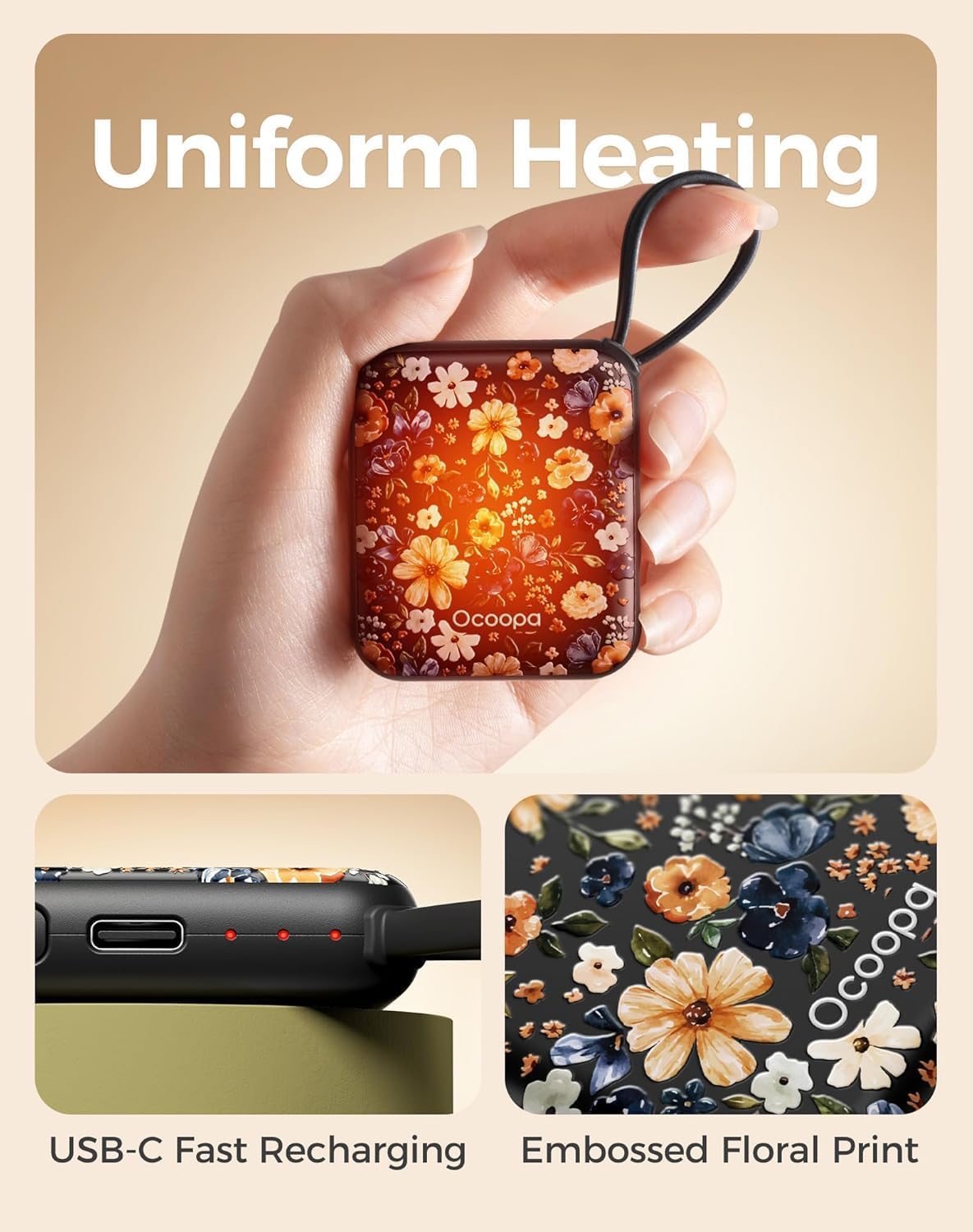 Ocoopa įkraunami rankų šildukai, 2 vnt.