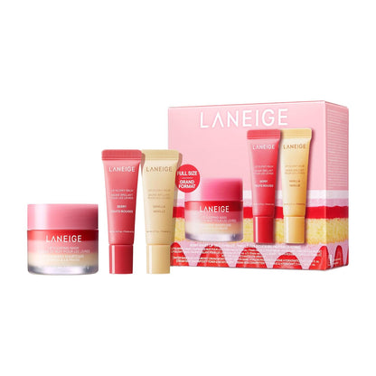 LANEIGE lūpų priežiūros rinkinys – naktinė lūpų kaukė ir drėkinamieji balzamai