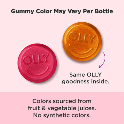 OLLY Undeniable Beauty plaukų, odos ir nagų guminukai, 2500 mcg biotino, su keratinu ir vitaminu C, greipfrutų skonio