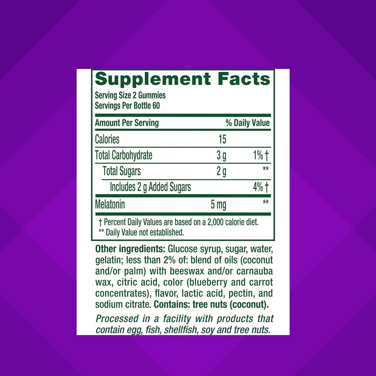 Vitafusion Extra Strength melatonino guminukai, 5 mg, 120 guminukų