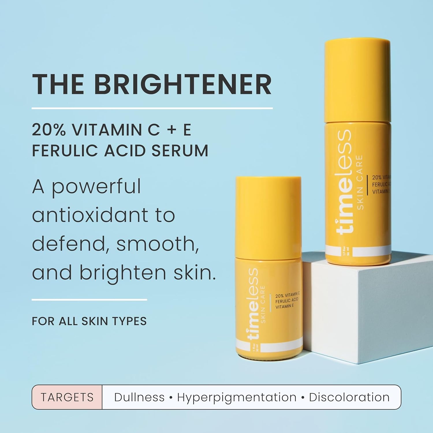 Timeless Vitamin C Serum + Ferulo Rūgštis ir  Acid ir Kofermentas Q10 Serumų rinkinys