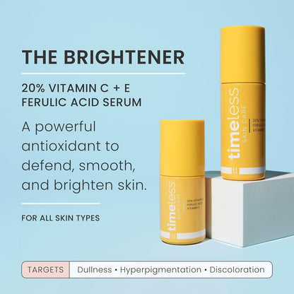 Timeless Vitamin C Serum + Ferulo Rūgštis ir  Acid ir Kofermentas Q10 Serumų rinkinys