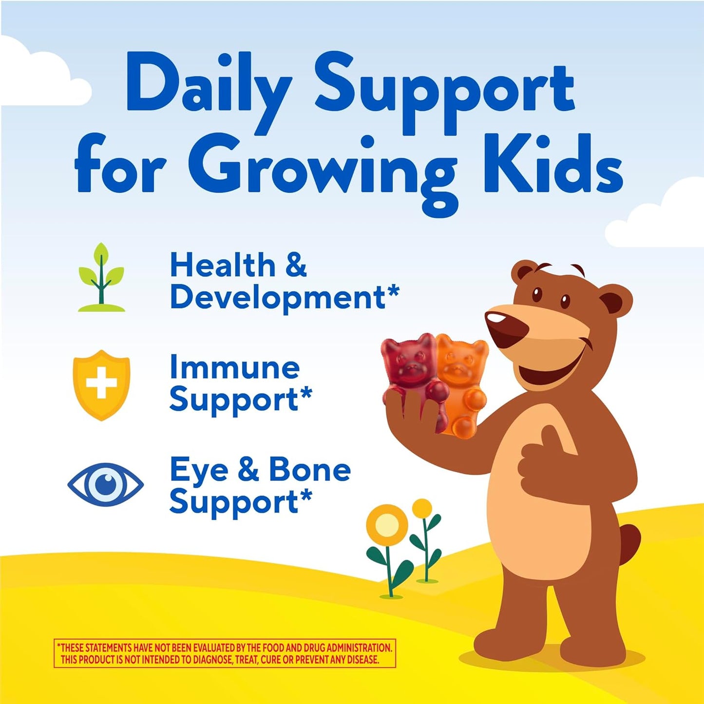 L’il Critters Gummy Vites kasdieniai multivitaminų guminukai vaikams su vitaminais C, D, A ir E, 190 guminukų