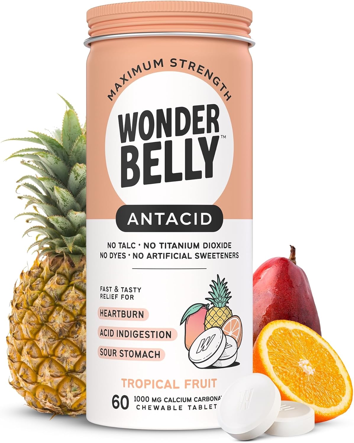 „Wonderbelly“ antacidas, veiksmingas rėmens ir greitas rūgšties sukelto nevirškinimo palengvinimas