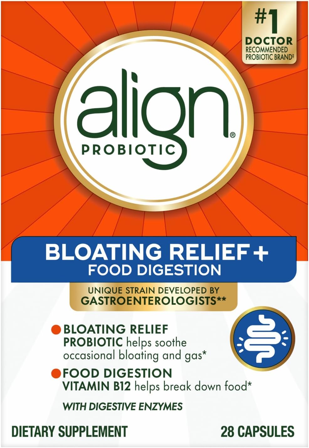 „Align“ probiotinis pilvo pūtimo palengvinimas + maisto virškinimas