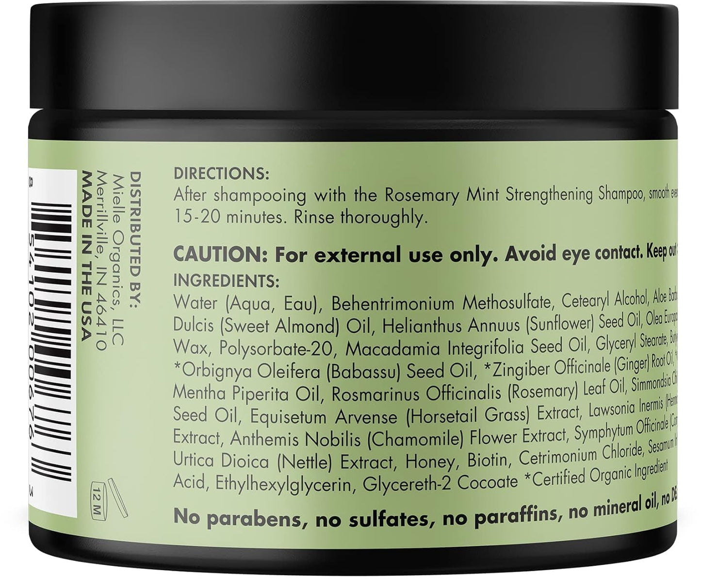 Mielle Organics Rosemary Mint plaukus stiprinanti kaukė