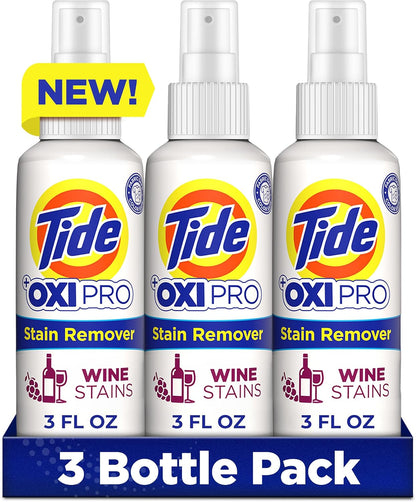 Tide OXI PRO dėmių valiklis vyno dėmėms – koncentruotas skalbinių dėmių šalinimo purškalas, 3 vnt.