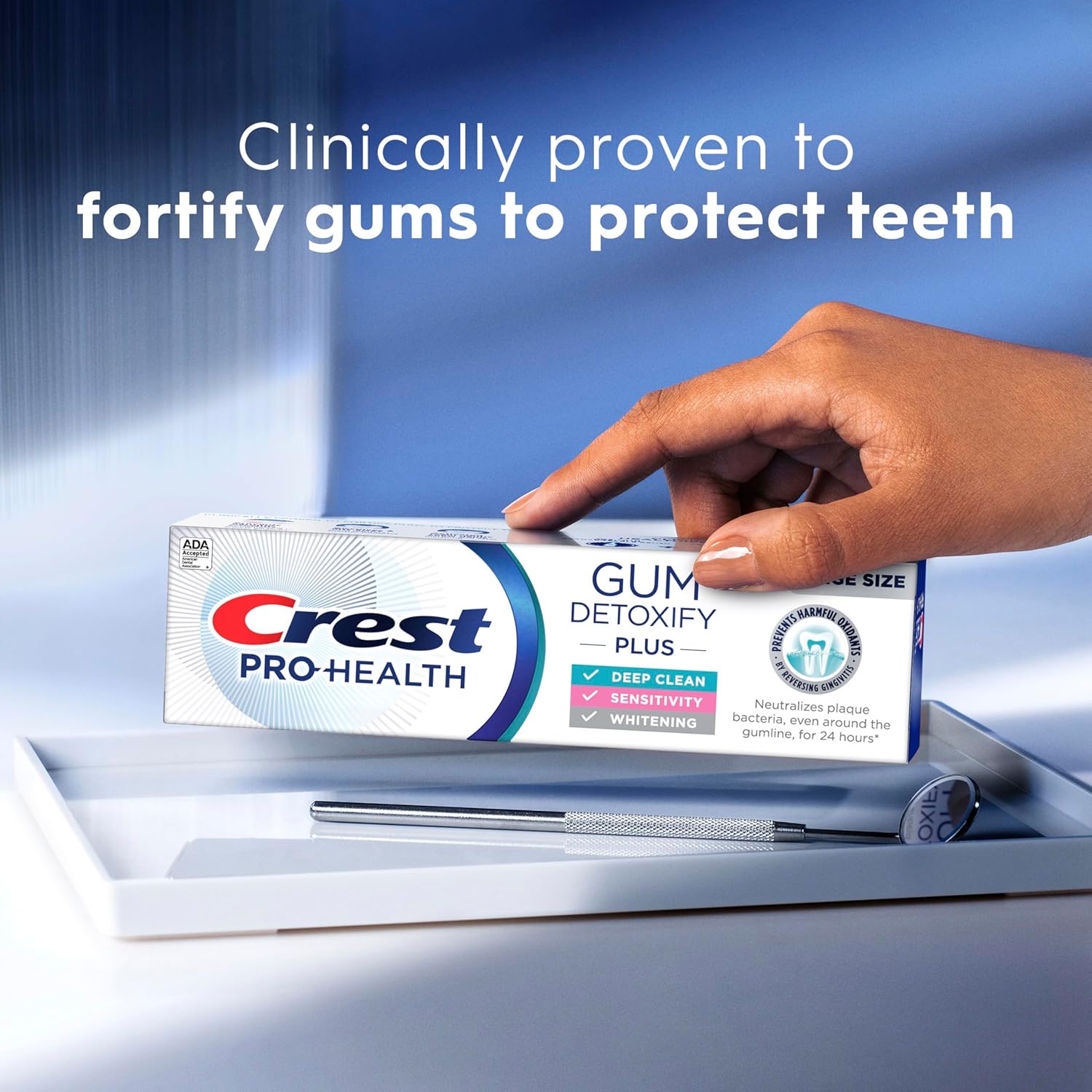 Crest Pro-Health Gum Detoxify Plus dantų pasta su fluoru, antibakterinė pasta dantenų sveikatai, jautrumo mažinimui, balinimui, apsaugai nuo ėduonies ir apnašų kontrolei (3 vnt.)