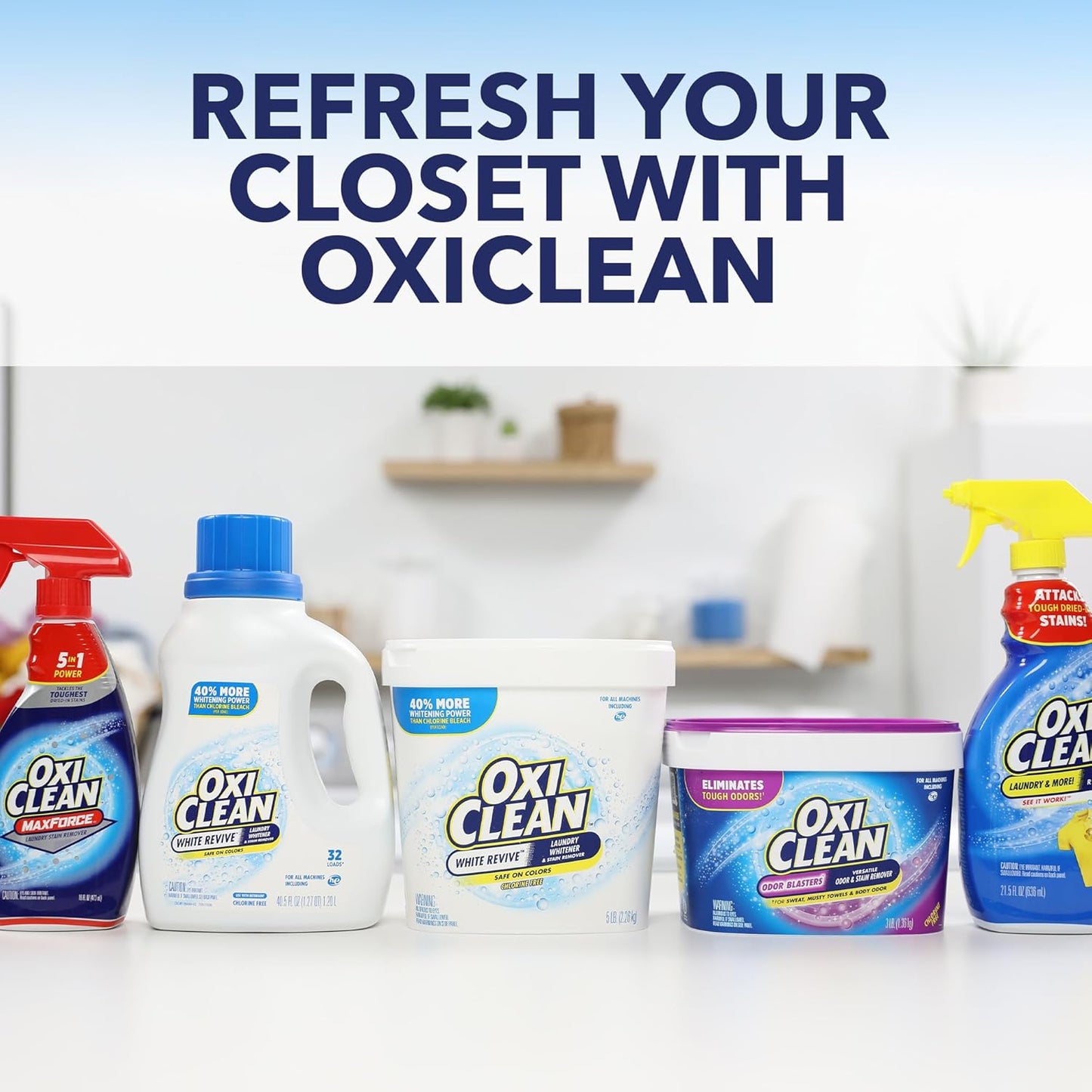 OxiClean White Revive skalbinių baliklio ir dėmių valiklio kapsulės, 24 vnt.