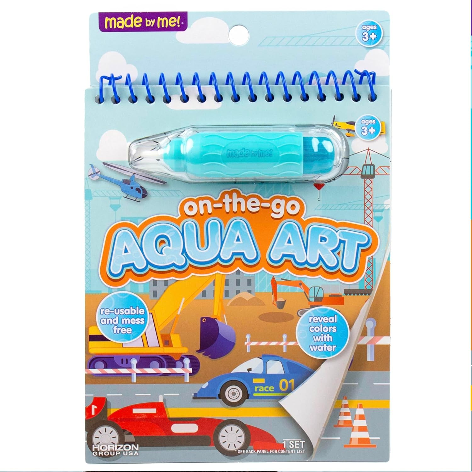 Daugkartinio naudojimo Aqua Art vandeniu atskleidžiamų paveikslėlių knygelė su vandens rašikliu