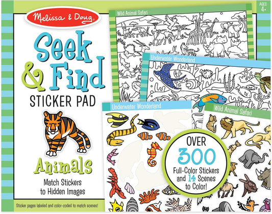 Melissa & Doug „Seek & Find“ lipdukų veiklų knyga