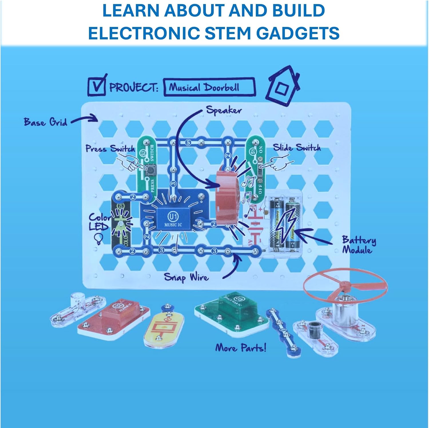 Snap Circuits Jr. elektronikos pažinimo rinkinys