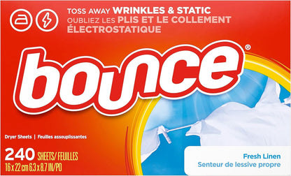 Bounce džiovyklės servetėlės, skalbinių audinių minkštiklis, 240 vnt.