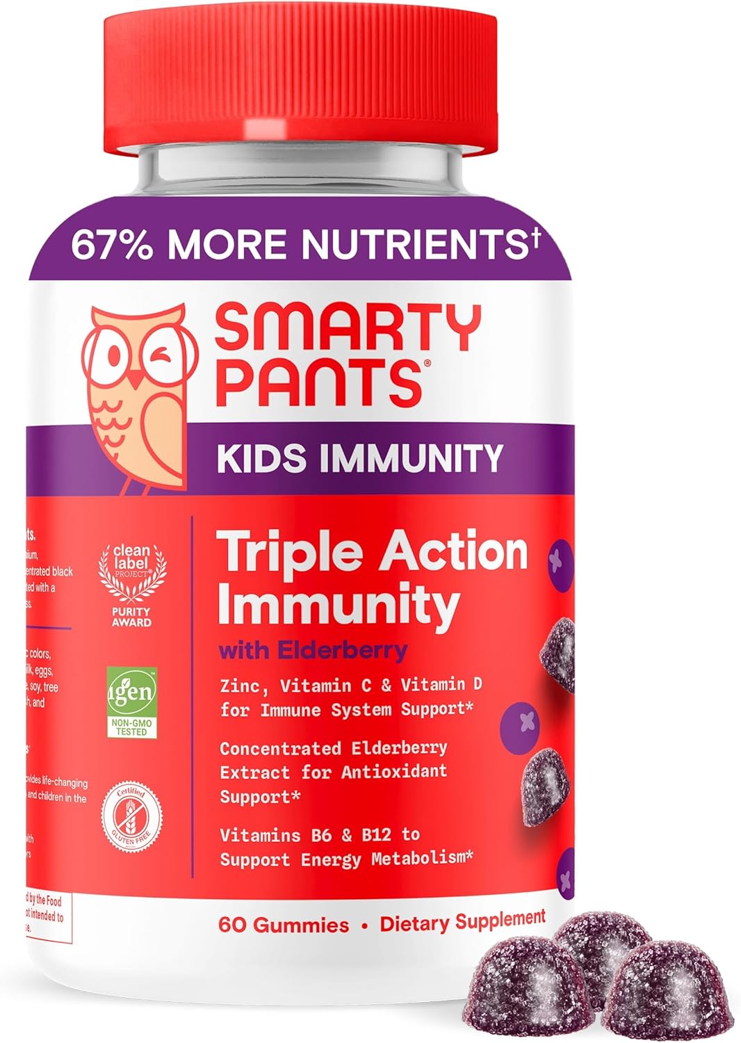 Smartypants Kids Immunity šeivamedžio uogų guminukai vaikams